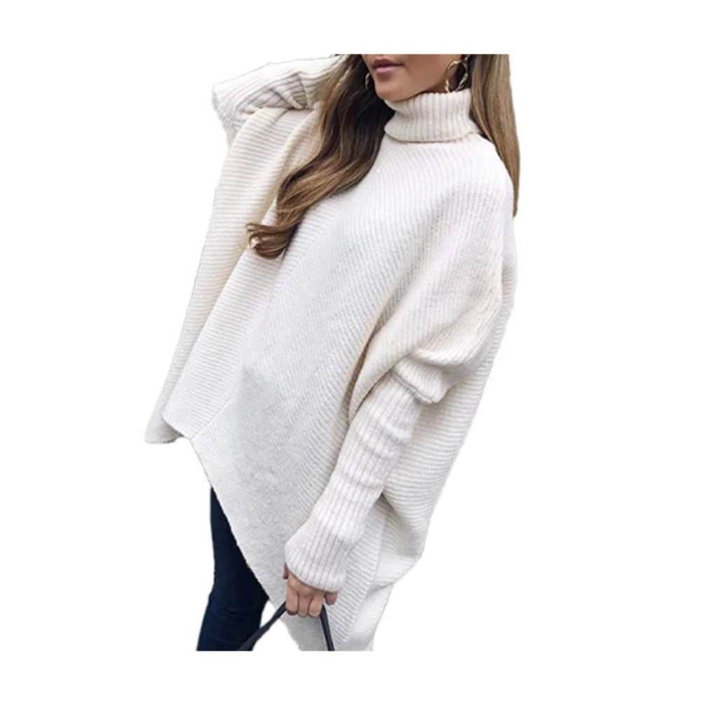 Womens Turtleneck Casual Pullover Knit Sweater - Picture 5 of 5